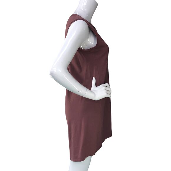 Eileen Fisher Womens Size S Stretch Jersey Knit Dress Round Neck Rust USA Made - Picture 9 of 15